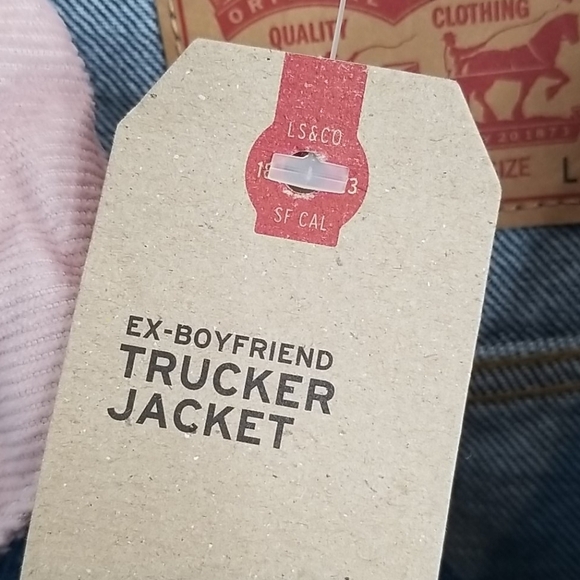 Levi's Ex-boyfriend Trucker Denim Corduroy Jacket size Large - Picture 4 of 11